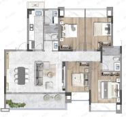 中绿江州4室2厅2卫户型图