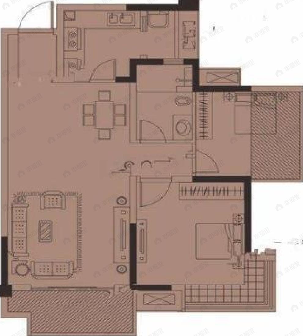 锦澜邸2室2厅1卫户型图