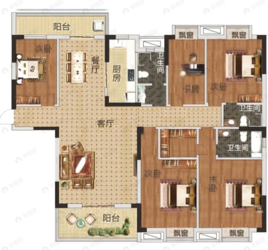 现代•天外天小镇5室2厅3卫户型图