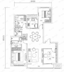 南飞鸿云境澜湾4室2厅2卫户型图