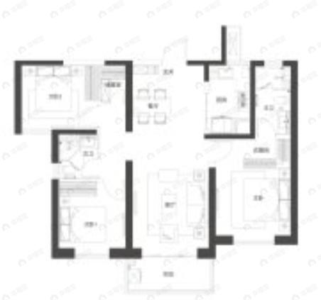 东湖金茂府3室2厅2卫户型图